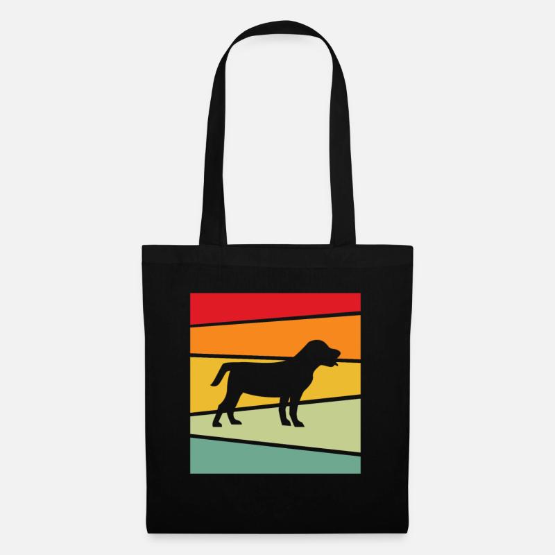 Hund Retro - Stoffbeutel - Schwarz