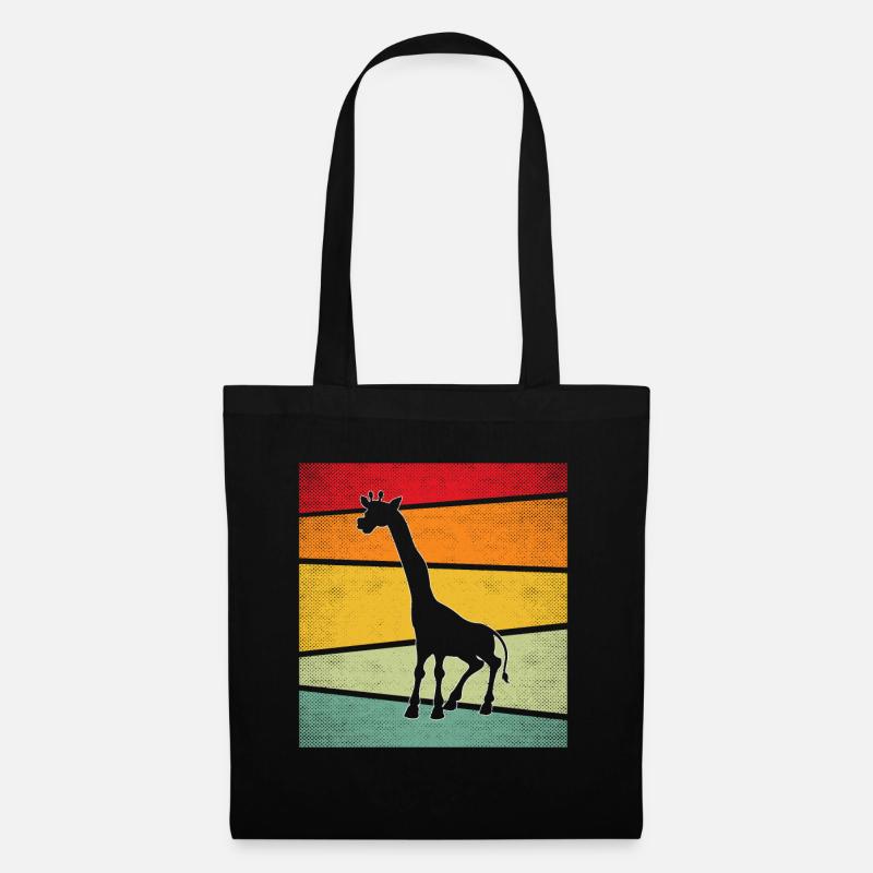 Giraffe Retro - Stoffbeutel - Schwarz