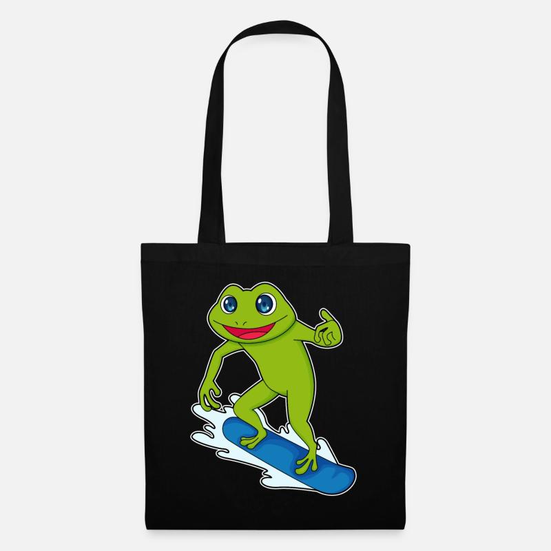 Frosch Snowboarder Snowboard - Stoffbeutel - Schwarz