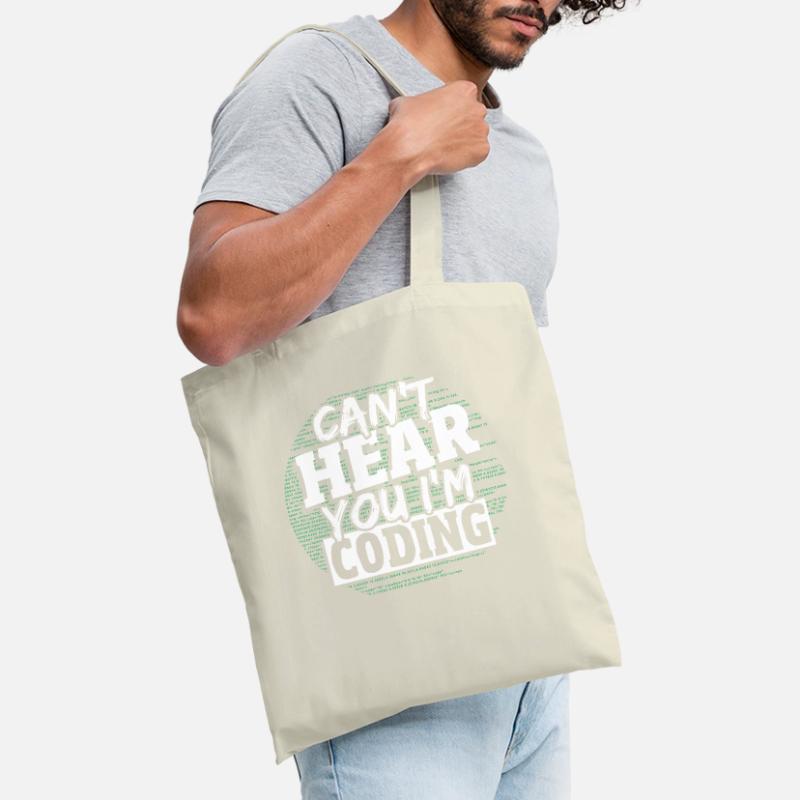 Can't Hear You I'm Coding Programming Programmer Stoffbeutel