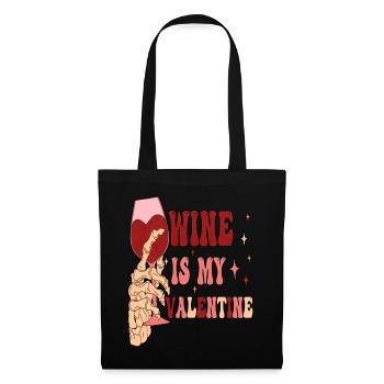 Wine Is My Valentine Anti Valentine's Day - Tote Bag - black - Front