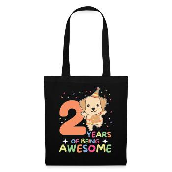 Labrador pour les enfants de 2e anniversaire de deux ans - Sac en tissu - noir - Devant