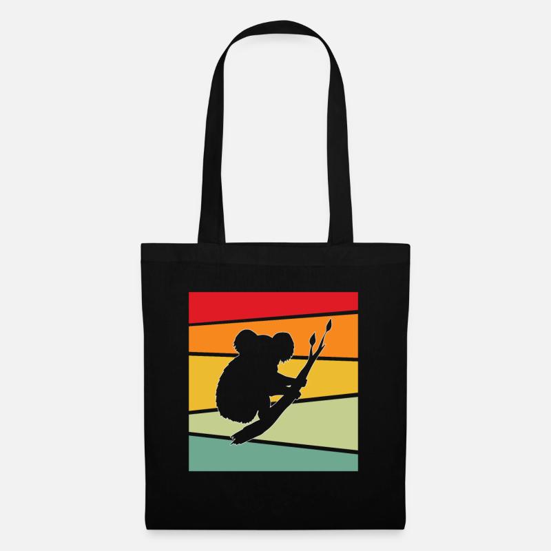 Koala Retro - Stoffbeutel - Schwarz
