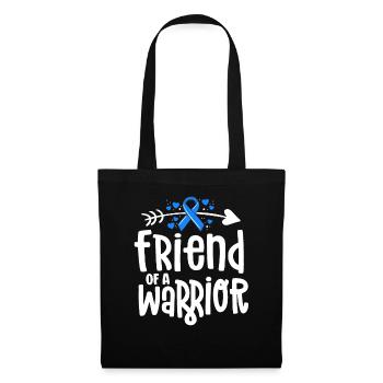 Friend Of A Warrior Support Team Blue Ribbon - Stoffbeutel - Schwarz - Vorne