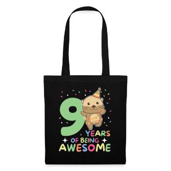 Loutre pour ses enfants de 9 ans - Sac en tissu - noir - Devant