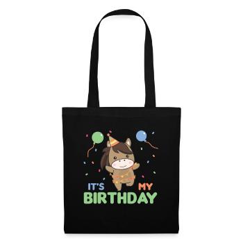 Horse for birthday for children it's my birthday - Tote Bag - black - Front