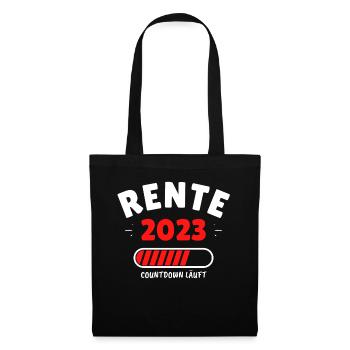 Rente 2023 - Der Countdown läuft! Das lustige - Stoffbeutel - Schwarz - Vorne