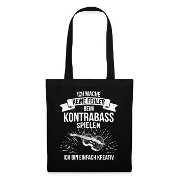 Kontrabass Kontrabassspieler Kontrabassist - Stoffbeutel - Schwarz - Vorne