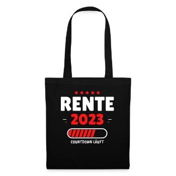 Rente 2023 - Der Countdown läuft! Das lustige - Stoffbeutel - Schwarz - Vorne