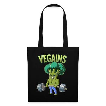 Vegains Vegan Bodybuilding Fitness Gym - Sac en tissu - noir - Devant