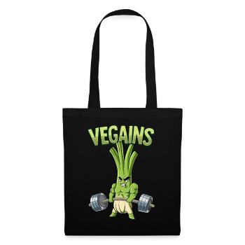 Vegains Vegan Bodybuilding Fitness Gym - Sac en tissu - noir - Devant