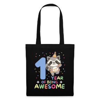 Raccoon for the 1st birthday for children one year old - Tote Bag - black - Front