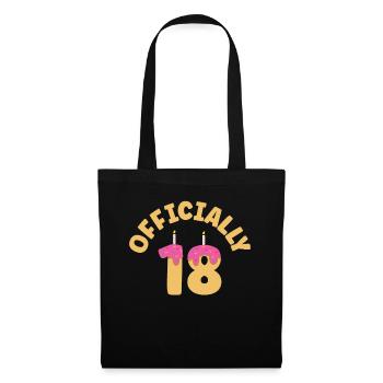 Anniversaire officiel de 18e anniversaire enfant dix-huit ans - Sac en tissu - noir - Devant