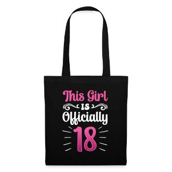 Cette fille a officiellement 18 dix-huit ans fête - Sac en tissu - noir - Devant