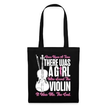 Violin Violinist Girl Once Upon A - Tote Bag - black - Front