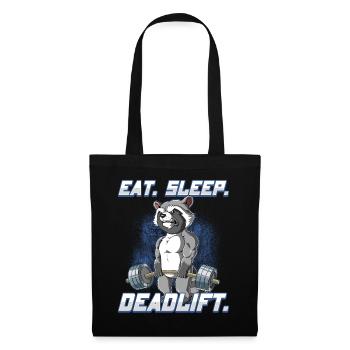 Waschbär Bodybuilding Fitness Gym Deadlift - Stoffbeutel - Schwarz - Vorne