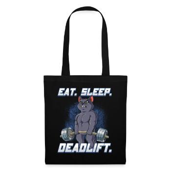 Cat Bodybuilding Fitness Gym Deadlift - Sac en tissu - noir - Devant