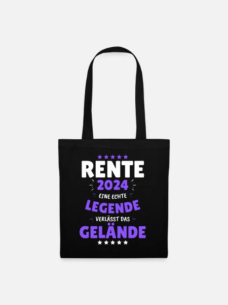 RENTE 2024, EINE LEGENDE VERLÄSST DAS GELÄNDE! - Stoffbeutel - Schwarz