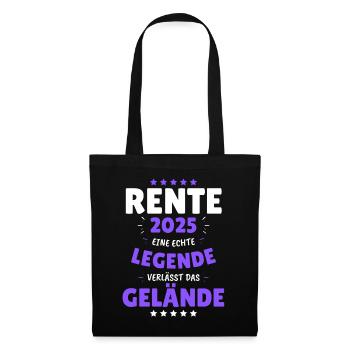 RENTE 2025 EINE LEGENDE VERLÄSST DAS GELÄNDE! Das - Stoffbeutel - Schwarz - Vorne