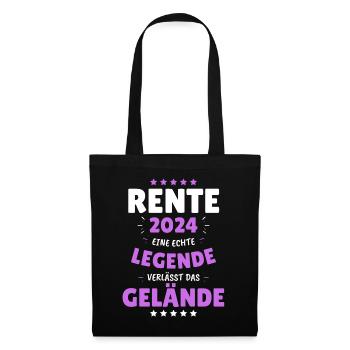 RENTE 2024, EINE LEGENDE VERLÄSST DAS GELÄNDE! - Stoffbeutel - Schwarz - Vorne