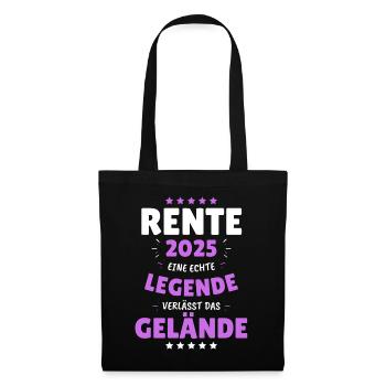 RENTE 2025 EINE LEGENDE VERLÄSST DAS GELÄNDE! Das - Stoffbeutel - Schwarz - Vorne