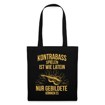 Kontrabass Kontrabassspieler Kontrabassist - Stoffbeutel - Schwarz - Vorne