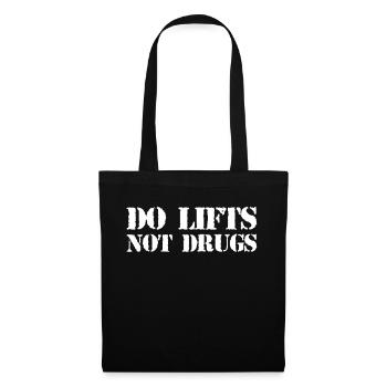 Do Lifts Not Drugs Bodybuilding Weightlifting Cross - Tote Bag - black - Front