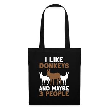 I like donkeys and maybe 3 people farm - Tote Bag - black - Front