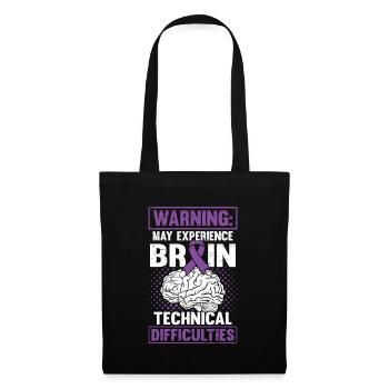 Cerveau Ruban Violet Technique Épileptique - Sac en tissu - noir - Devant