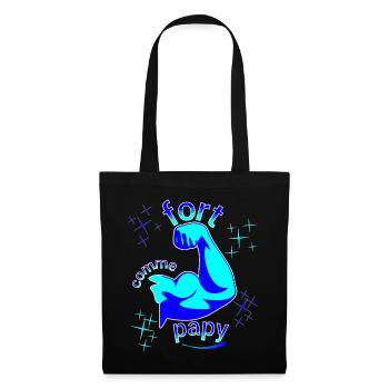 fort comme papy - Sac en tissu - noir - Devant