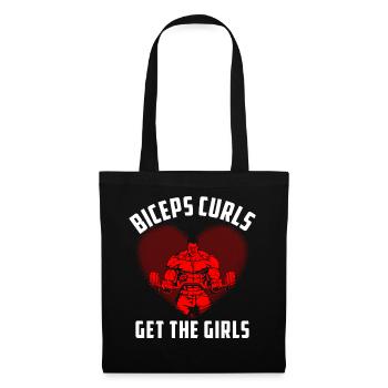 Biceps Curls Get The Girls - Stoffbeutel - Schwarz - Vorne