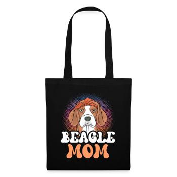 Beagle Mama Welpe Beagles Hund Liebhaber - Stoffbeutel - Schwarz - Vorne