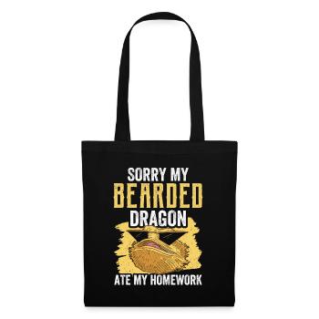 Bearded dragon has eaten my homework animal - Tote Bag - black - Front