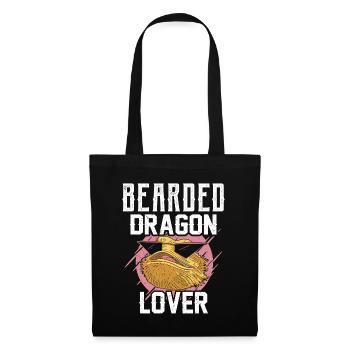 Bartagamen Liebhaber Tier Bearded Dragon Haustier - Stoffbeutel - Schwarz - Vorne