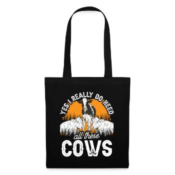 Oui j’ai vraiment besoin de toutes ces vaches vaches animaux - Sac en tissu - noir - Devant