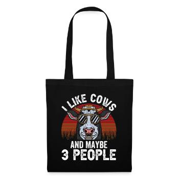 J’aime les vaches et peut-être 3 personnes vaches animaux - Sac en tissu - noir - Devant