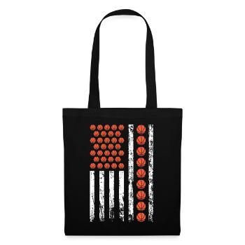 Drapeau de basket-ball sportif américain - Sac en tissu - noir - Devant
