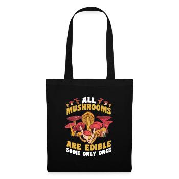 Cueilleur de champignons Cadeau | Cueillette de champignons Champignon Champignon - Sac en tissu - noir - Devant