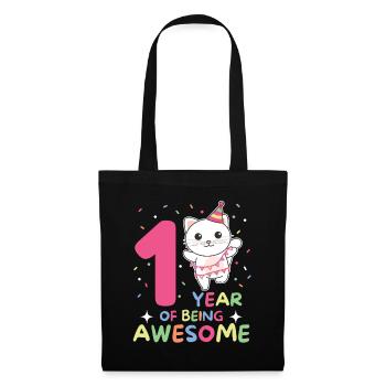 Cat for 1st birthday for children one year old - Tote Bag - black - Front
