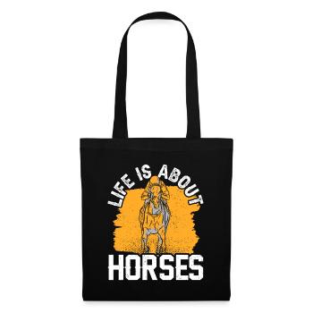 La vie consiste à monter à cheval - Sac en tissu - noir - Devant