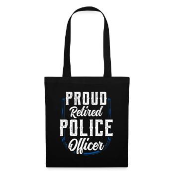 Fier policier à la retraite - Sac en tissu - noir - Devant