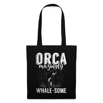 Killerwal Schwertwal Wale beobachten Orca Wal - Stoffbeutel - Schwarz - Vorne
