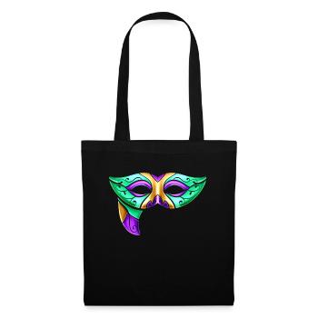 Masque vert pour Mardi Gras - Sac en tissu - noir - Devant