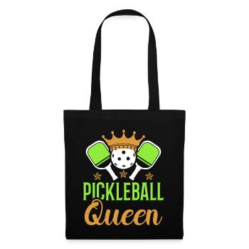 Pickleball-königin Paddel-sport Spiel Spieler - Stoffbeutel - Schwarz - Vorne