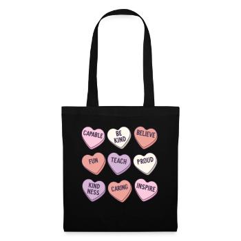 Retro Teacher Valentines Day Positive Sayings - Tote Bag - black - Front
