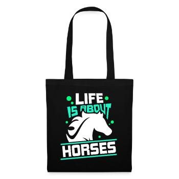 Life consists of horses horse riding - Tote Bag - black - Front