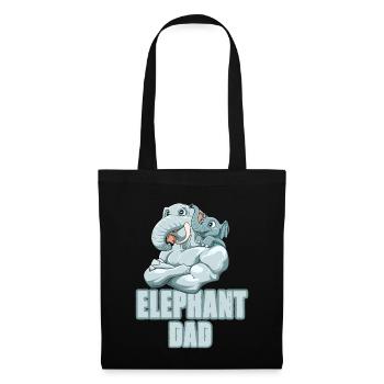 Elephant Dad für einen Elefant Liebhaber Elefant - Stoffbeutel - Schwarz - Vorne