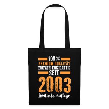 2004 20 Jahre Geburtstag - Stoffbeutel - Schwarz - Vorne