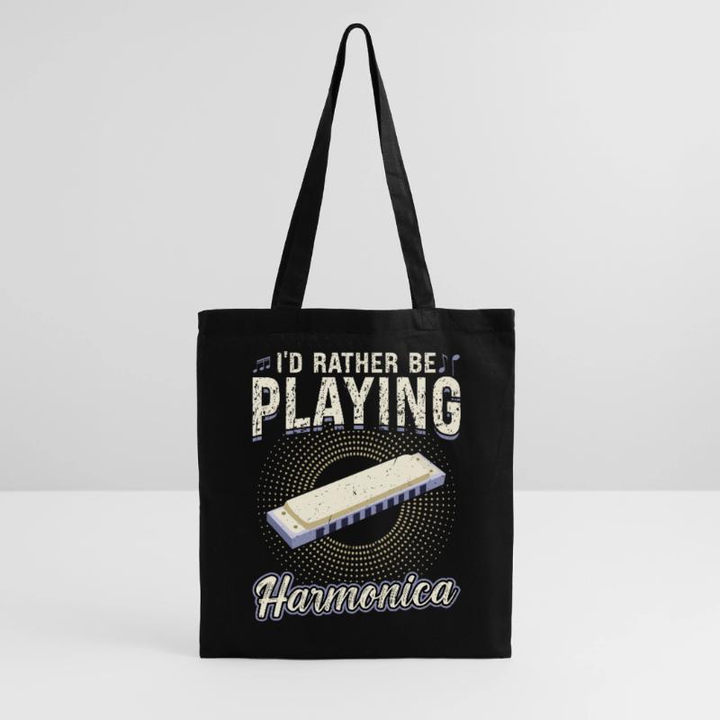 I'd Rather Be Playing Harmonica - Harmonica Player Tote Bag