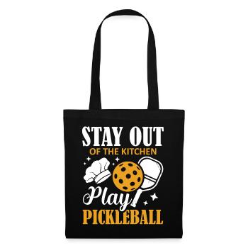 Stay Out of the Kitchen Pickleball Play Sports Chef - Tote Bag - black - Front
